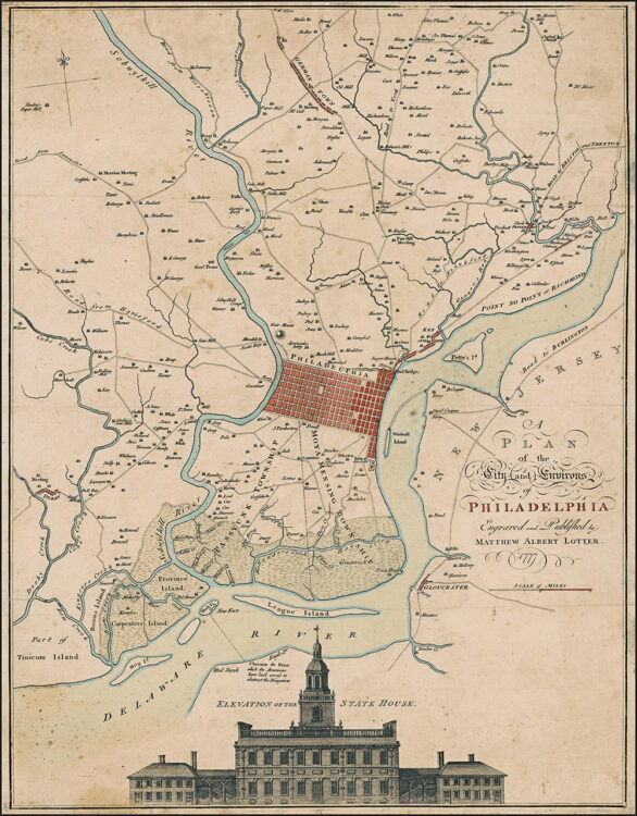 Vintage Map of Philadelphia 1777