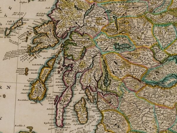 Vintage Map of Scotland 1714