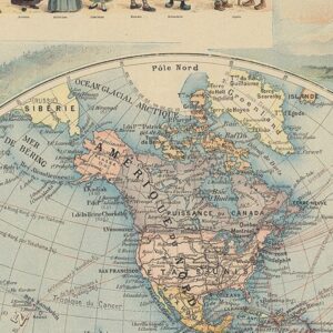 Vintage Map of the World 1900