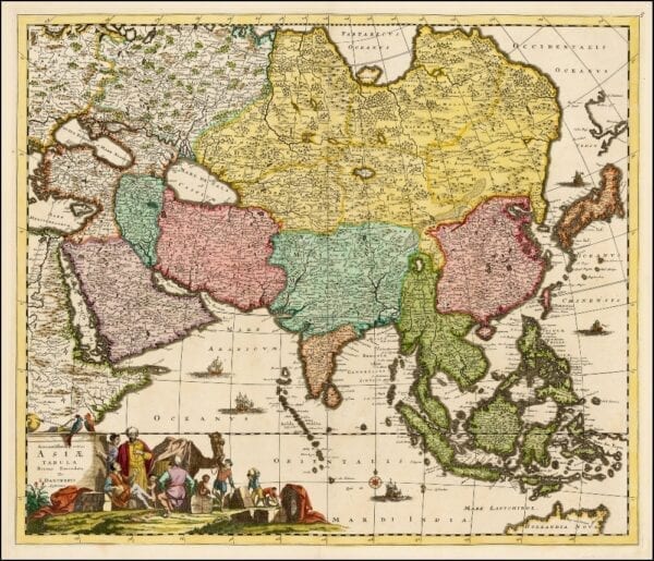 Vintage Map of Asia 1680