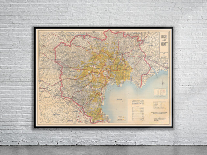 Vintage Map of Tokyo 1946