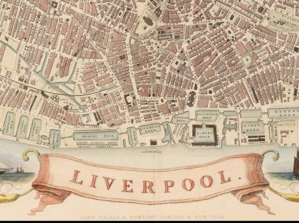 Vintage Map Of Liverpool 1851