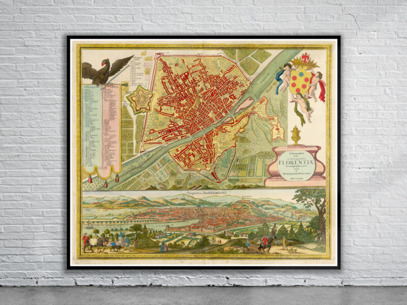 Vintage Map Of Florence 1731 9151