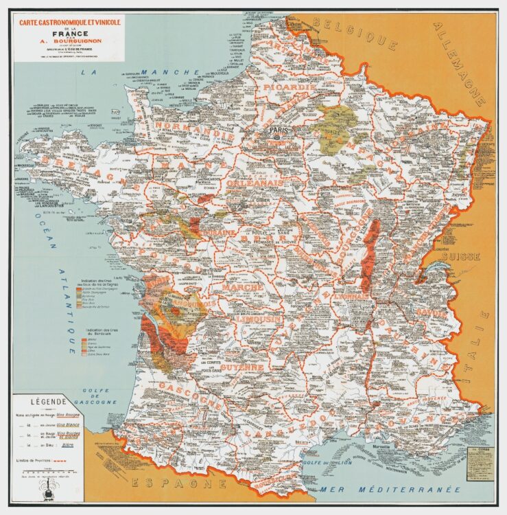 Vintage Map of France 1932