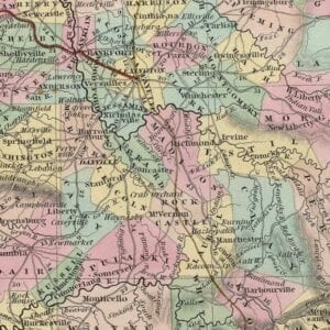 Vintage State Map of Kentucky 1833