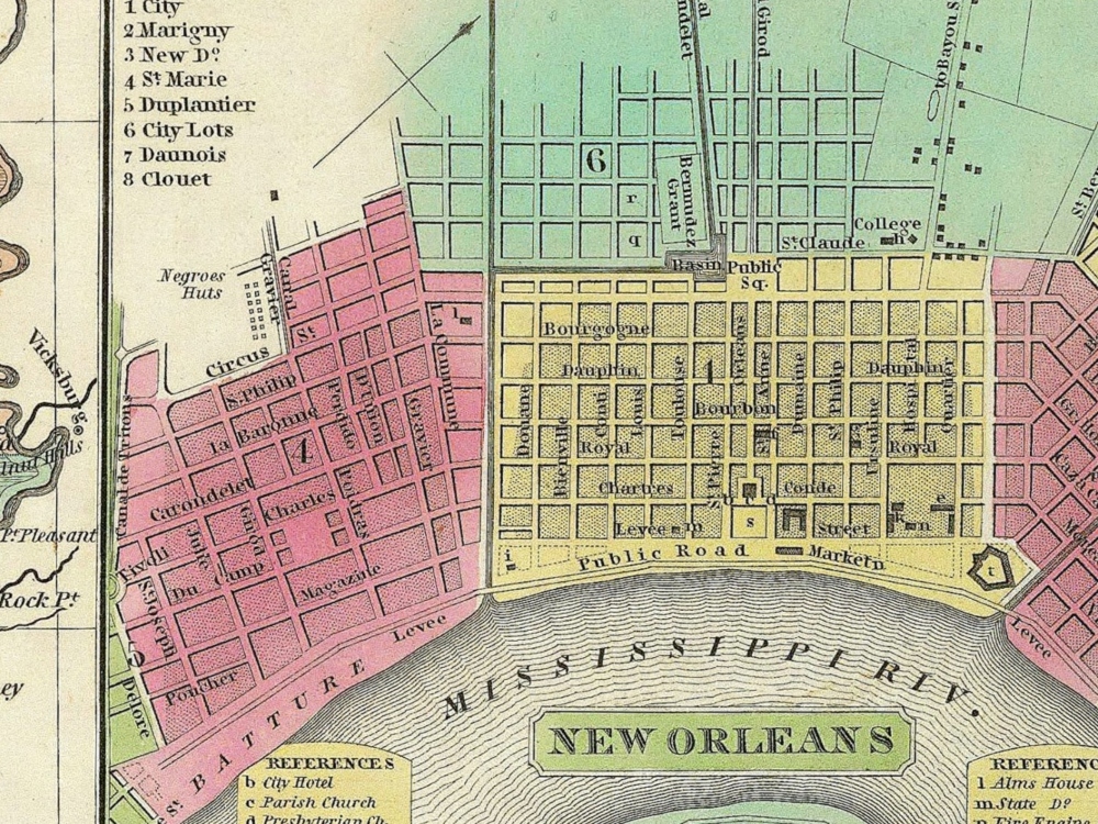 Vintage State Map of Louisiana 1833