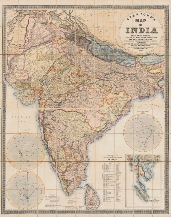 Vintage Map of India 1859