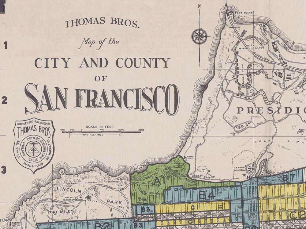 Vintage Map of San Francisco 1937