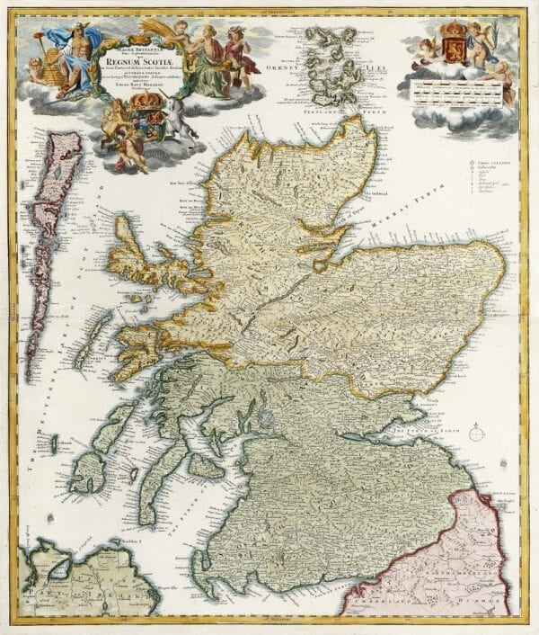 Vintage Map of Scotland 1737