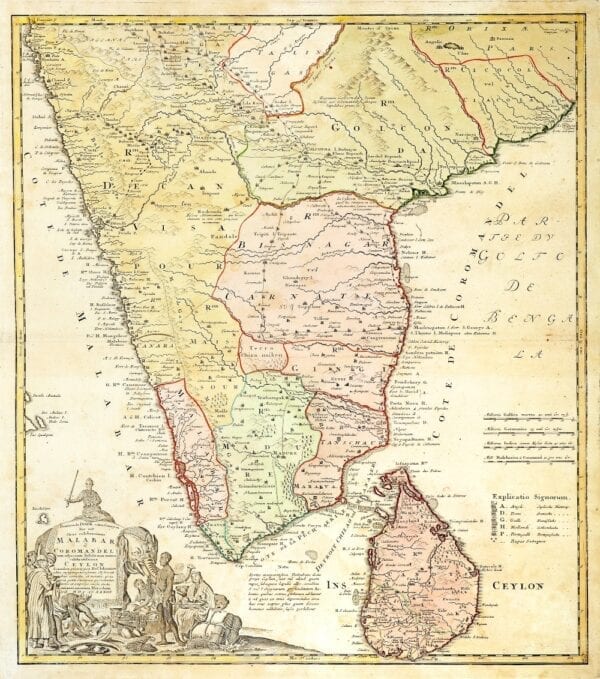 Vintage Map of India 1710