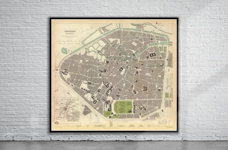 Vintage Map Of Brussels 1837   Brussels 1837 1 800x529 